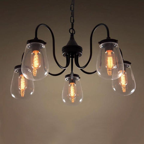 Globe 5 Lights Clear Glass Chandelier Lighting -  westmenlights