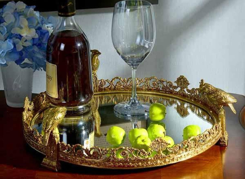 Decorative Modern Brass Tray - westmenlights