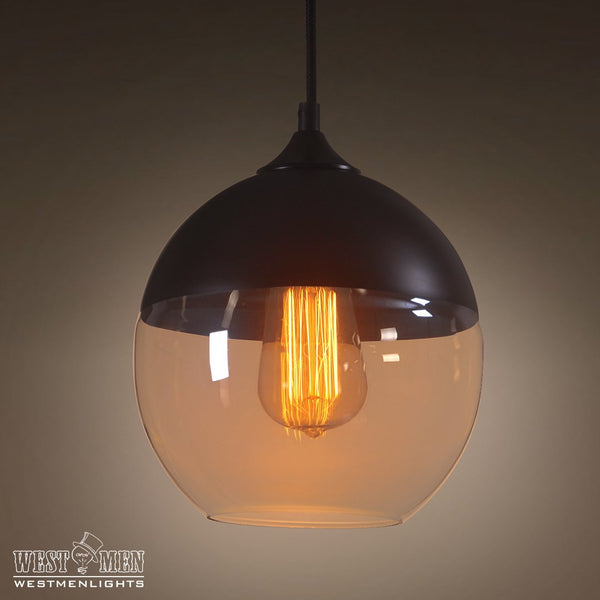 Amber 1 Light Globe Glass Pendant Lighting -  westmenlights