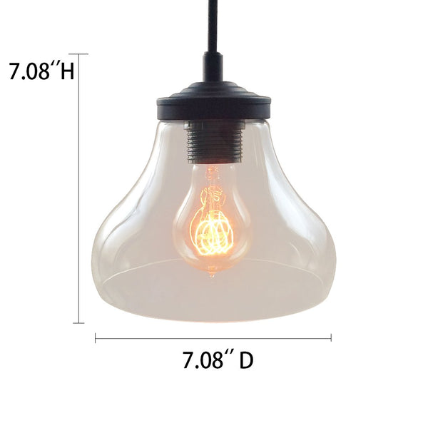 Bell 1 Light Clear Glass Pendant Light -  westmenlights