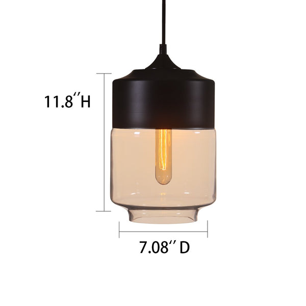 Amber 1 Light Lantern Glass Pendant Lighting -  westmenlights
