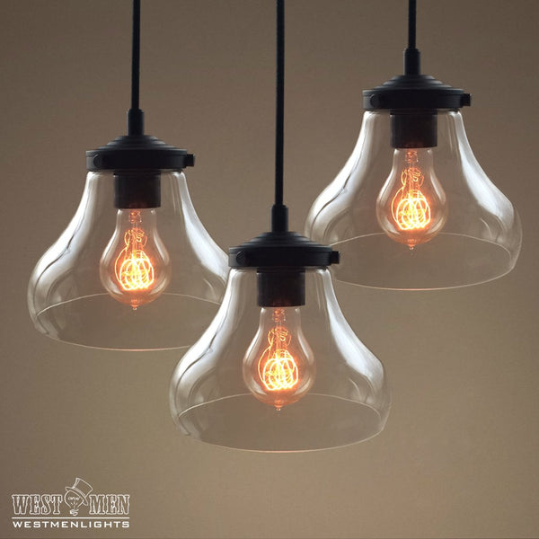 Bell 1 Light Clear Glass Pendant Light -  westmenlights