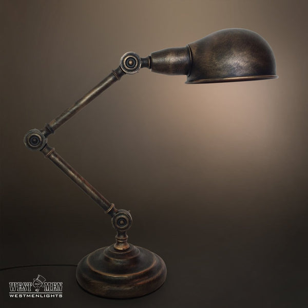 Swing Arm 1 Light Vintage Golden Table Lamp -  westmenlights