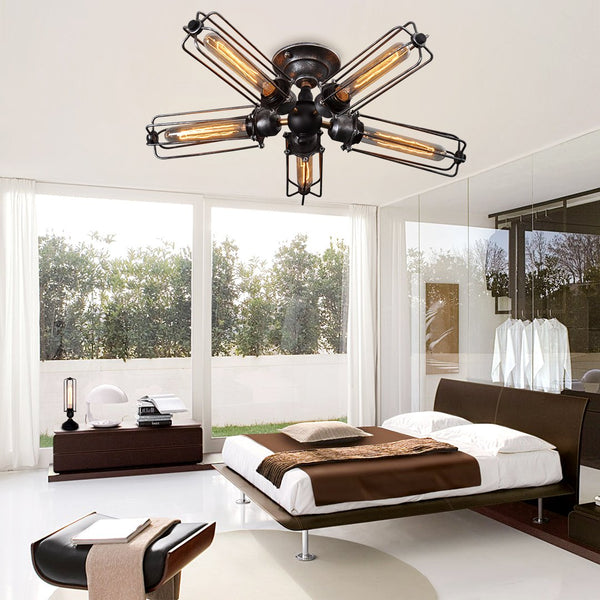 Cylinder 5 Lights Cage Flush Mount Ceiling Light -  westmenlights