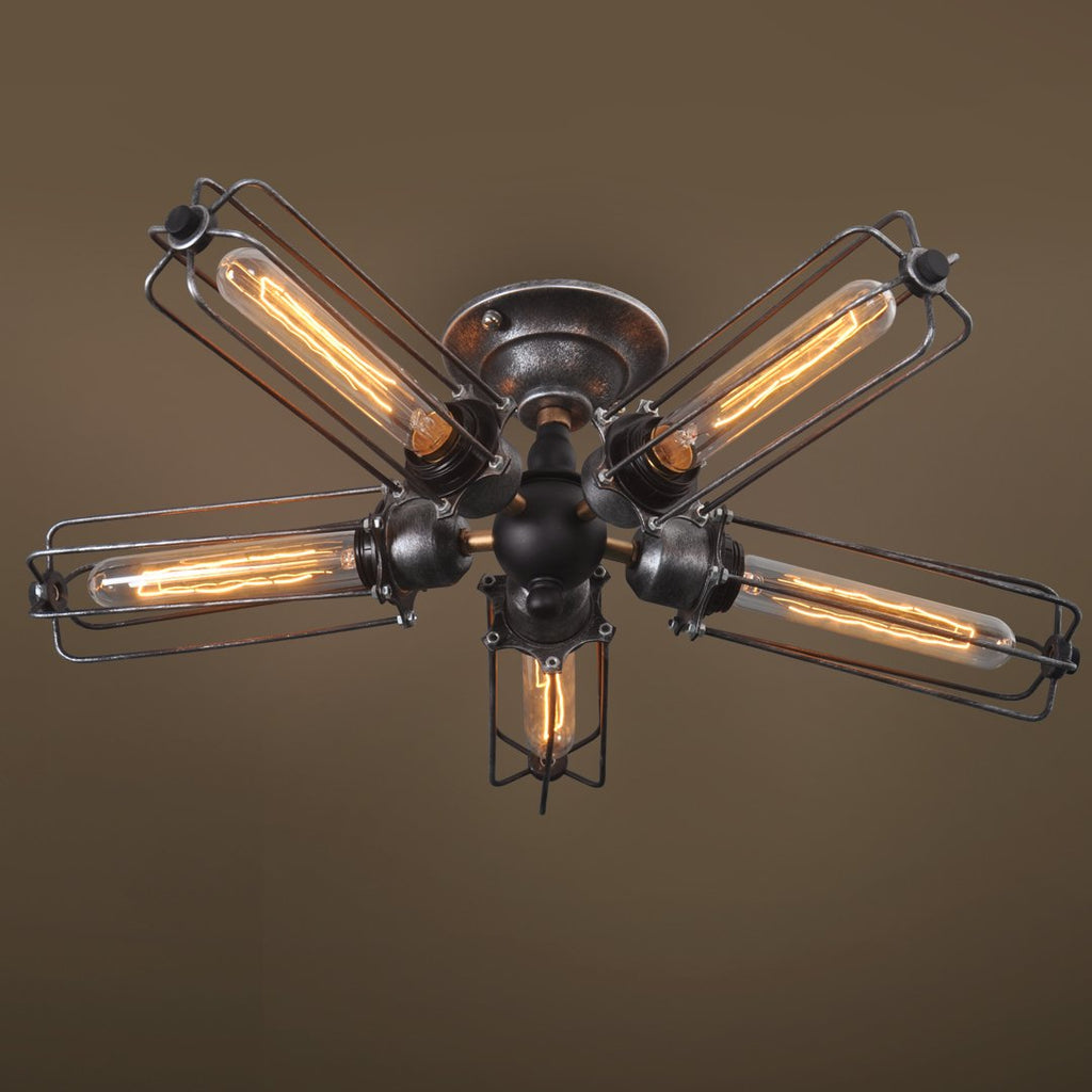 Cylinder 5 Lights Cage Flush Mount Ceiling Light -  westmenlights