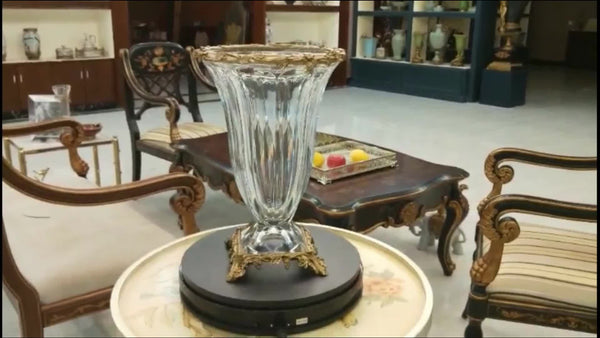 Gilt Bronze Crystal Flower Vase -  westmenlights