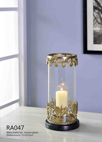 Gilt Bronze Glass Candleholder -  westmenlights