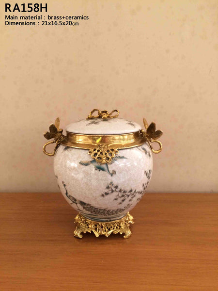 Gilt Bronze Yellow Traditional Dragonfly Container -  westmenlights