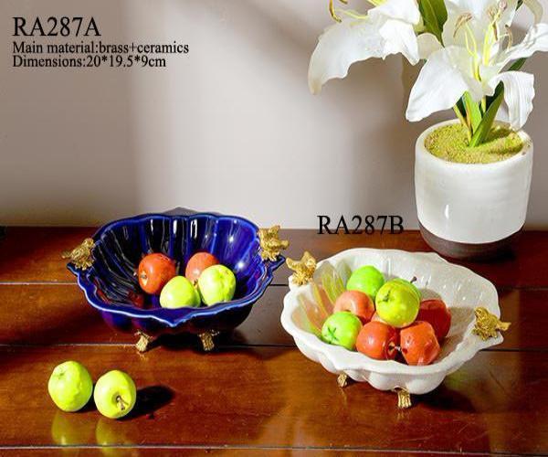 Handmade Bronze Porcelain Fruit Bowl - westmenlights