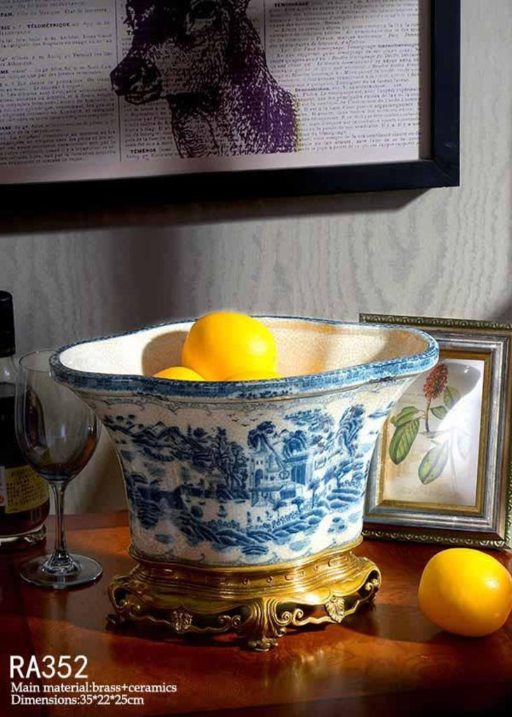 Decorative Bronze Begonia Flower Pot - westmenlights