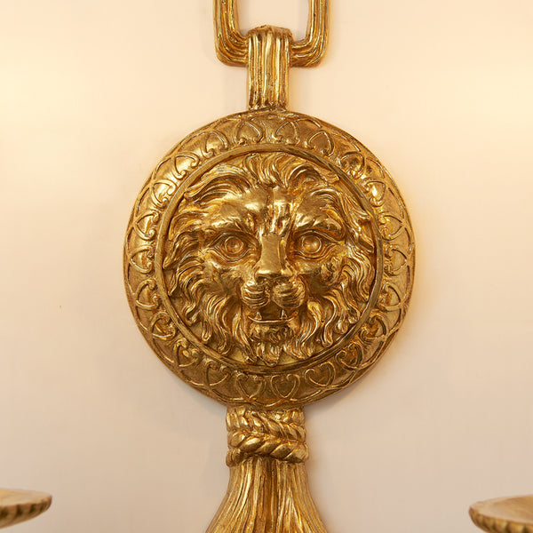 gilt bronze lion sconce -  westmenlights