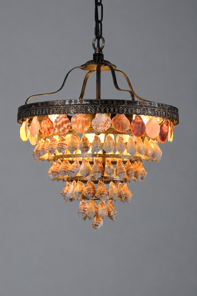 CAPIZ 3 lights pendant light,5 tiers,trumpet shell