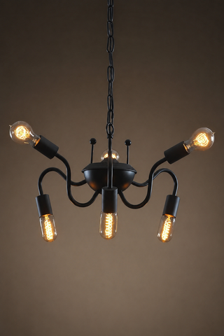 Spider 6 Lights Metal Hanging Chain Chandelier