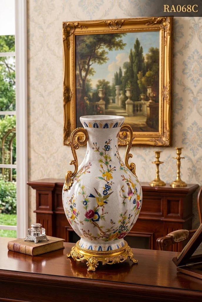 Gilt Bronze Flower Vase Centerpiece