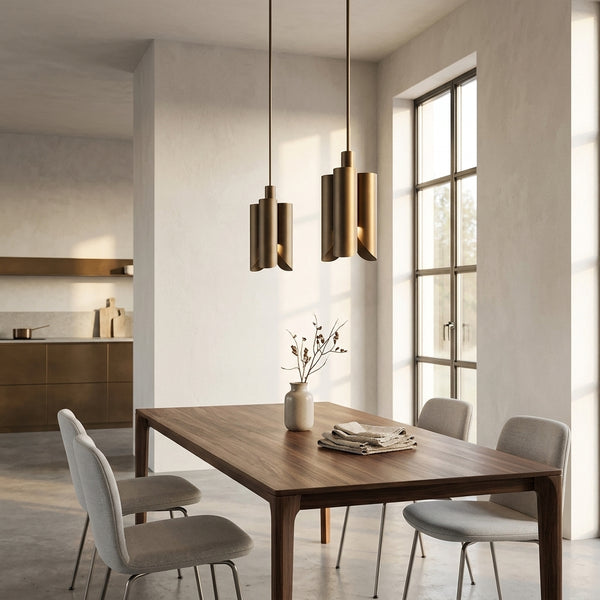 Modern Minimalist Geometric Bronze Pendant Light