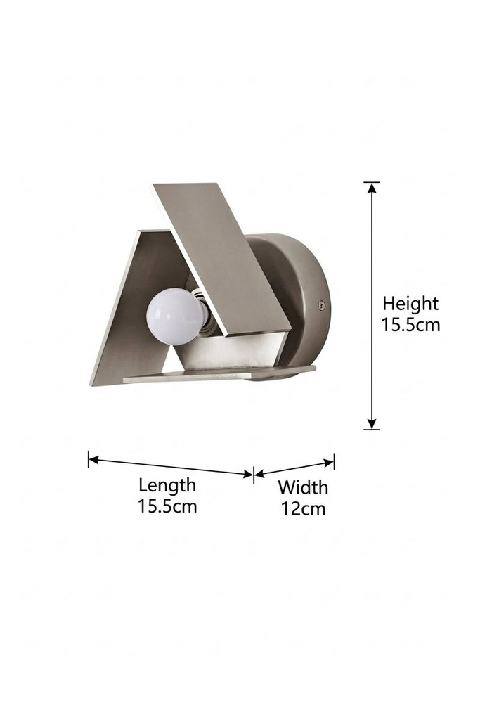 Modern Minimalist Geometric Wall Sconce in Brushed Nickel