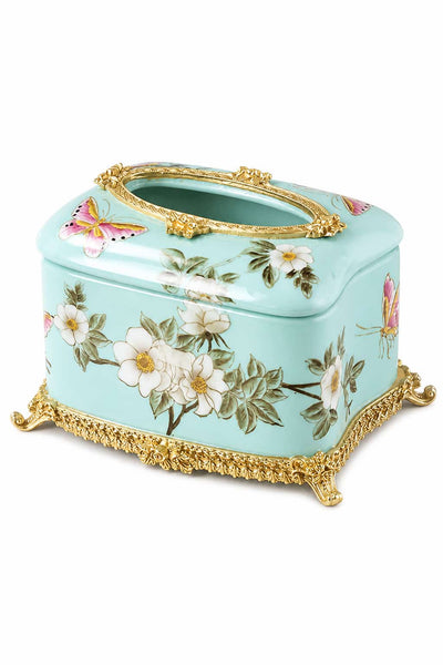Vintage European Floral Tissue Box Holder L20CM*W15CM*H13CM