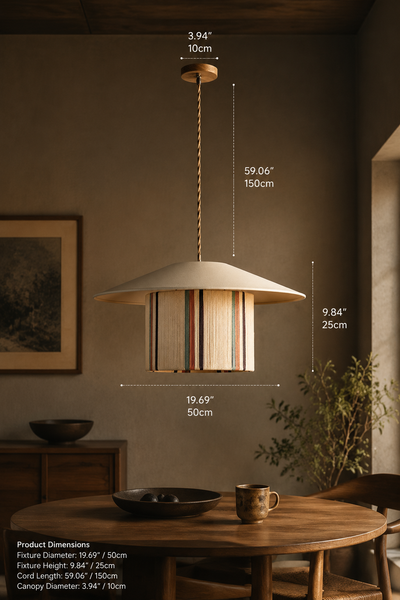 Nordic Striped Fabric Pendant Light