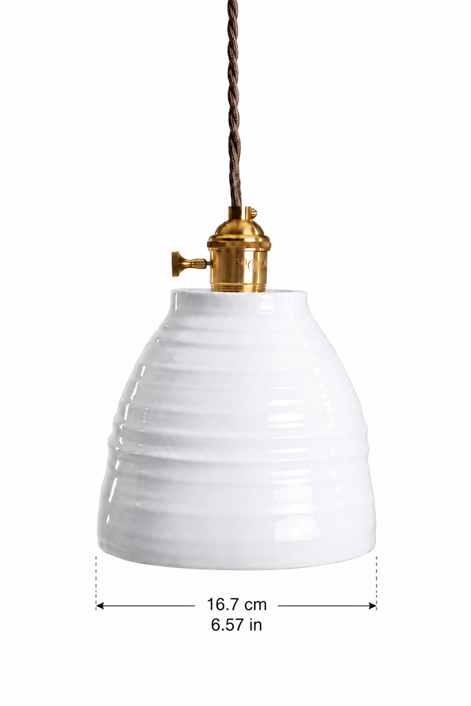 Vintage Ceramic Wavy Pendant Light