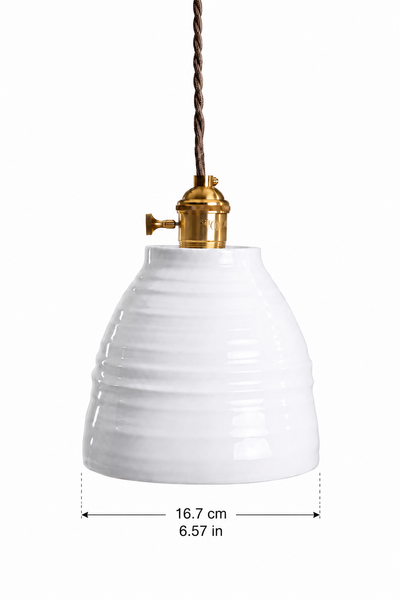 Vintage Ceramic Wavy Pendant Light