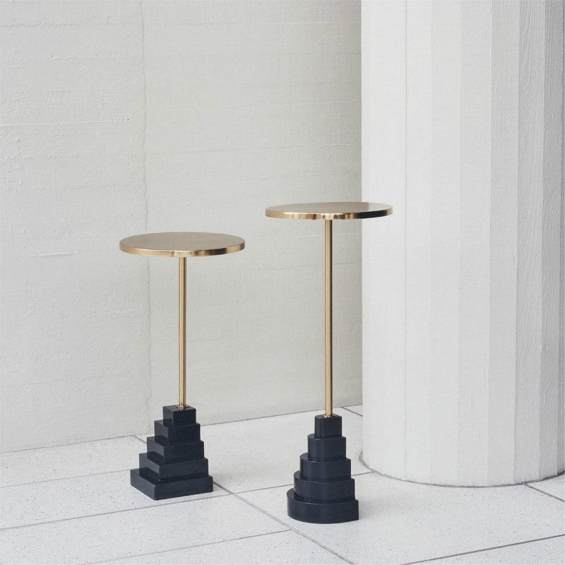 Simple Geometry Nature Marble End Table -  westmenlights