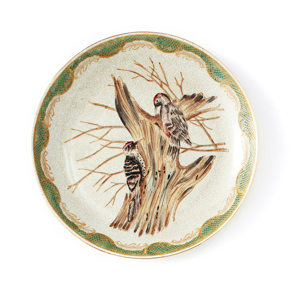 American pastoral flower and bird tray, ceramic wall decoration, pendant, European-style crafts, home accessories, hanging tray