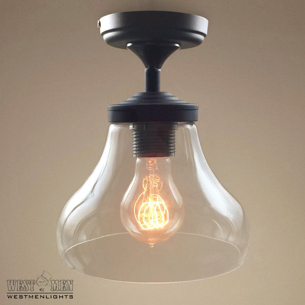 Bell 1 Light Semi Flush Mount Ceiling Light -  westmenlights