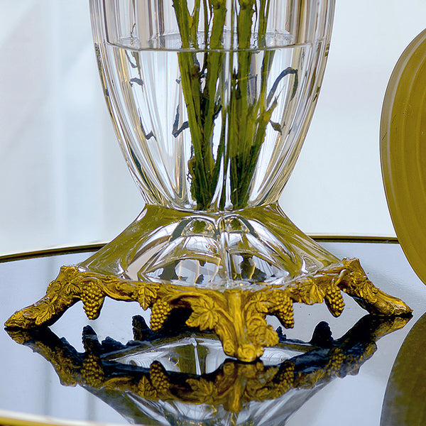 Gilt Bronze Crystal Flower Vase -  westmenlights