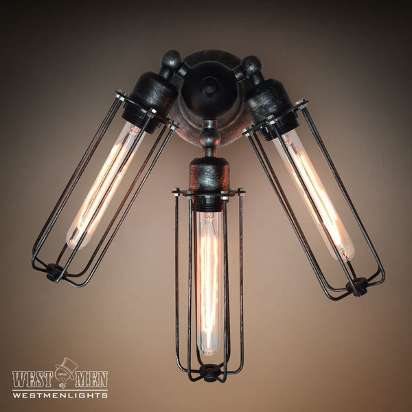 Cylinder 3 Lights Cage Swing Arm Sconce -  westmenlights