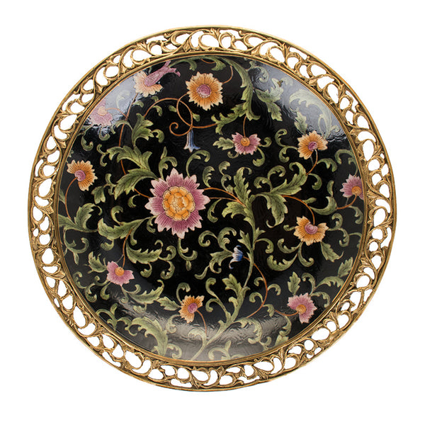 American European-style soft furnishing home furnishing accessories living room soft furnishing wall decoration wall decoration hand-painted ceramics with copper decoration hanging plate hanging plate