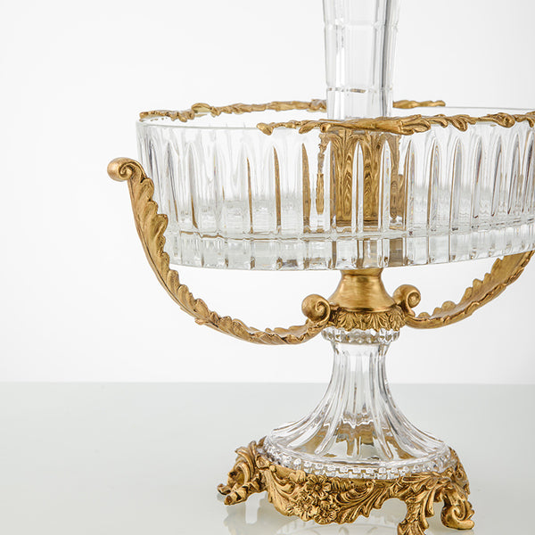 Modern Brass Crystal Flower Vase combines Fruits Bowl -  westmenlights