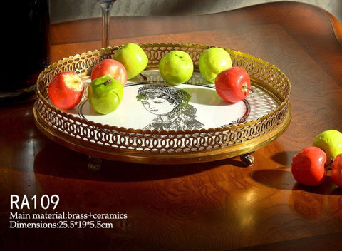 Gilded Bronze Elliptical Tray -  westmenlights