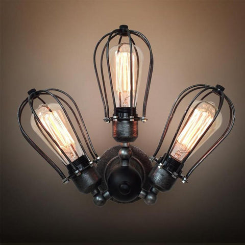 Globe 3 Lights Cage Swing Arm Wall Sconce -  westmenlights