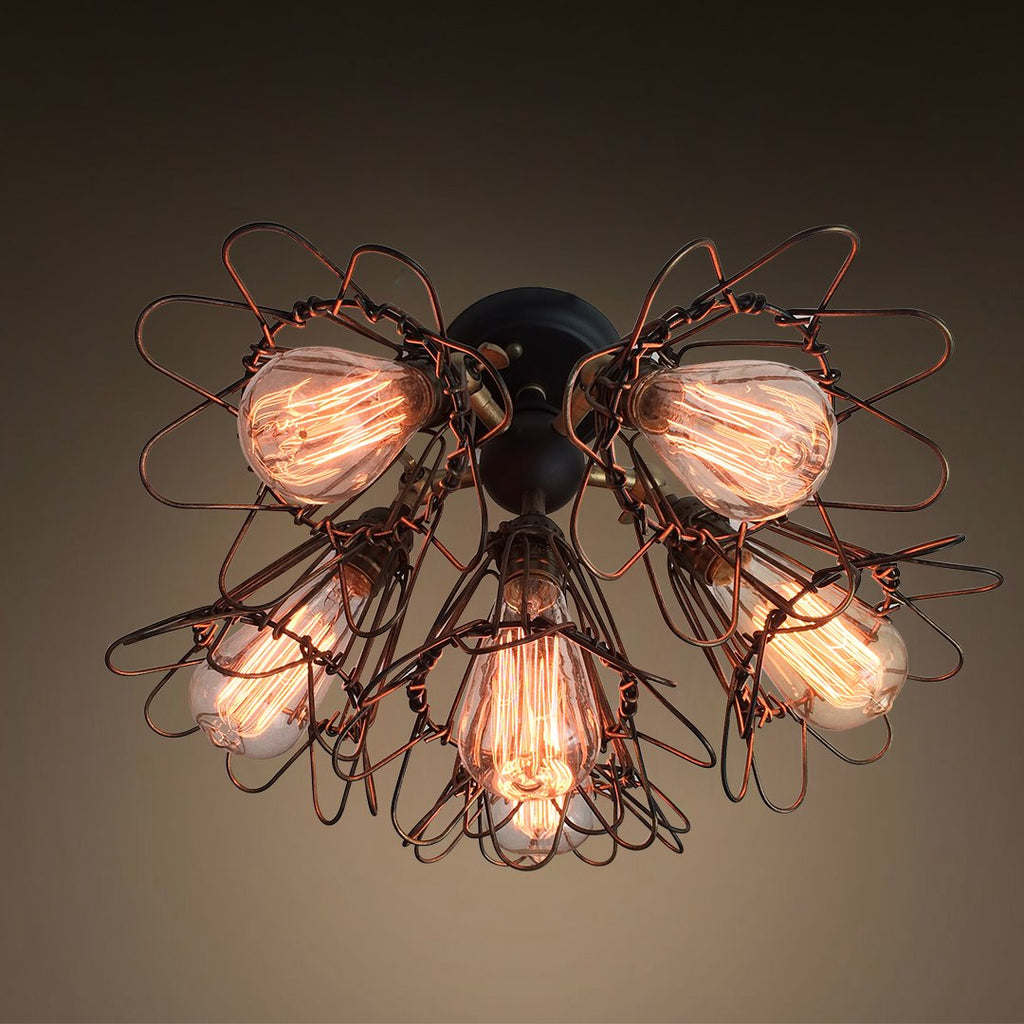 Ajustable Cage Lights Flush Mount Ceiling Light