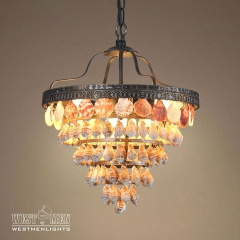 CAPIZ 3 lights pendant light,5 tiers,trumpet shell -  westmenlights