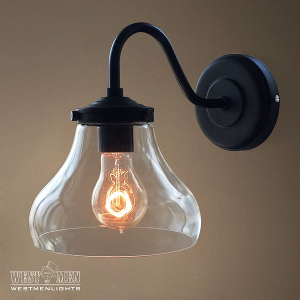 Bell 1 Light Swing Arm Glass Sconce -  westmenlights