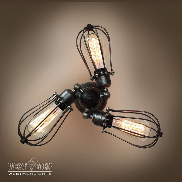 Globe 3 Lights Swing Arm Cage Sconce -  westmenlights