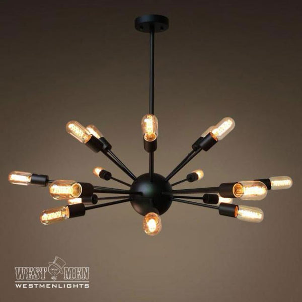 Sputnik 18 Lights Brown Metal Chandelier Lighting -  westmenlights