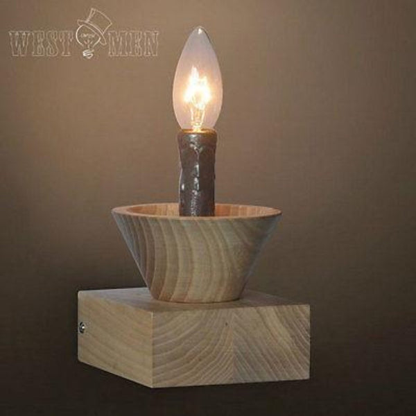 Vintage Wooden Candle Sconce -  westmenlights
