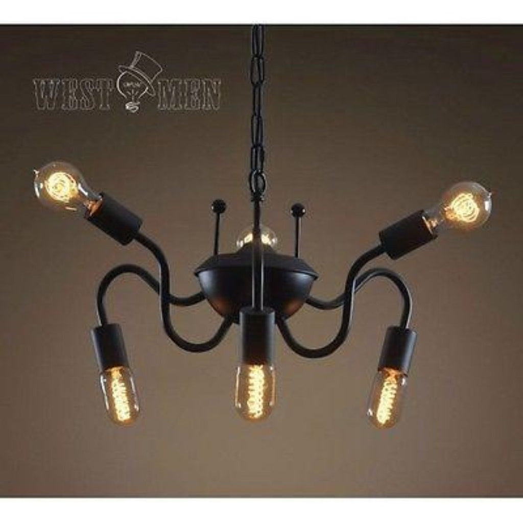 Spider 6 Lights Metal Hanging Chain Chandelier