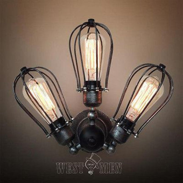 Globe 3 Lights Swing Arm Cage Sconce -  westmenlights
