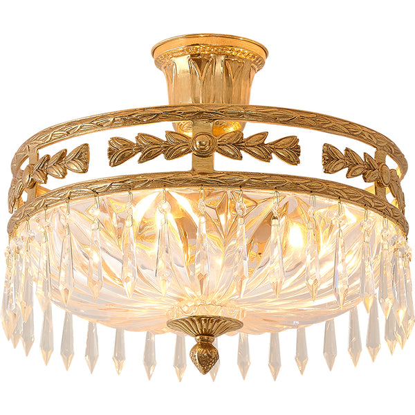 gilt bronze ceiling light with crystal lampshades -  westmenlights