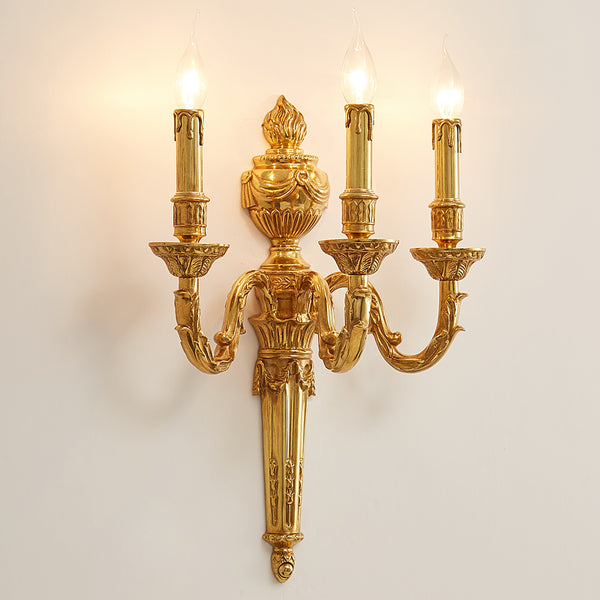 gilt bronze tripple bulb sconce -  westmenlights