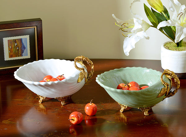 欧式陶瓷干果小水果盘美式客厅茶几创意家居饰品高档奢华装饰摆件