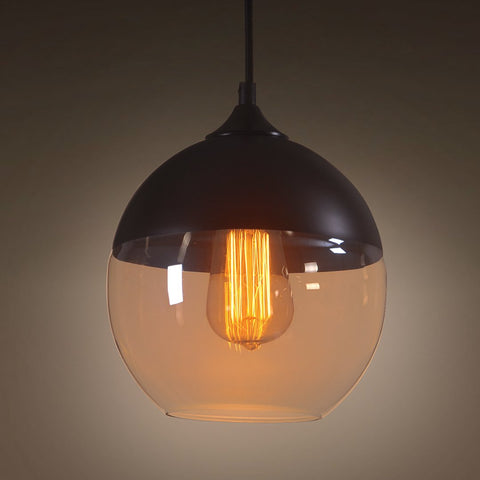 Amber 1 Light Globe Glass Pendant Lighting -  westmenlights