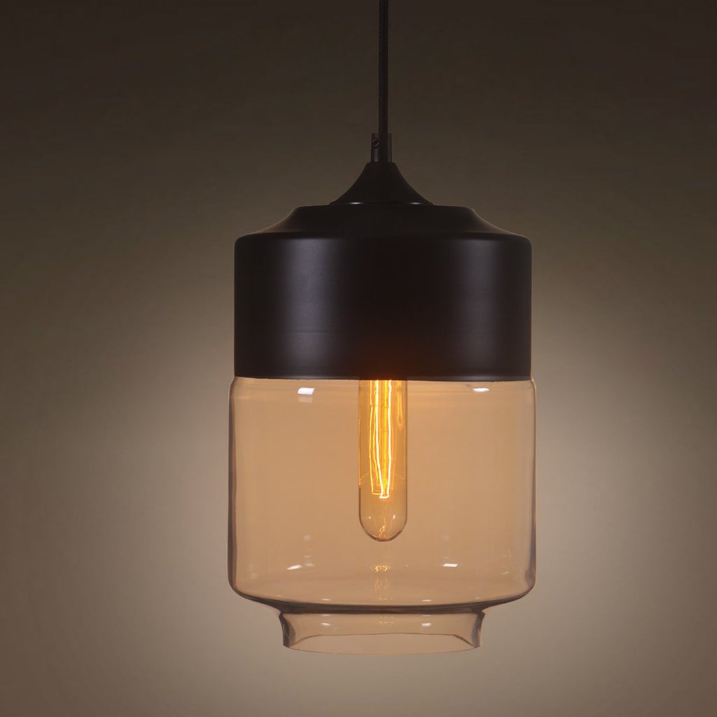 Amber 1 Light Lantern Glass Pendant Lighting -  westmenlights