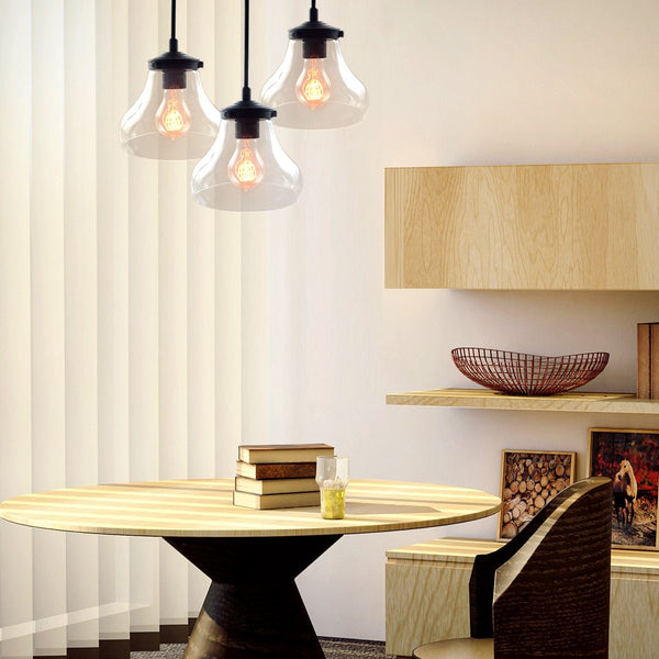 Bell Clear Glass Pendant Light Pack of 3 -  westmenlights