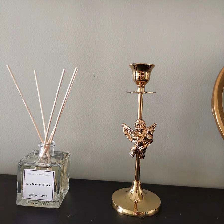 KAWA Vintage Brass candleholder Angel Candlestick -  westmenlights