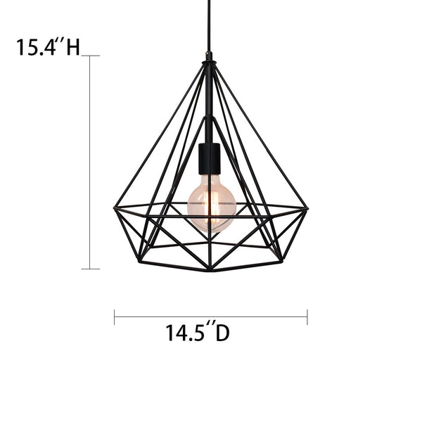 Diamond 1 Light Large Cage Pendant Light -  westmenlights