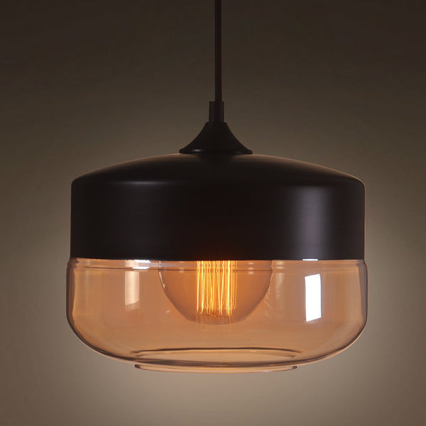 Globe 1 Light Amber Glass Pendant Lighting -  westmenlights